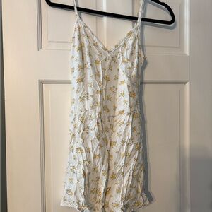 Hollister White and Yellow Floral Romper